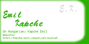 emil kapche business card